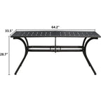 Outdoor Dining Table Top Aluminum Rectangular Patio Table