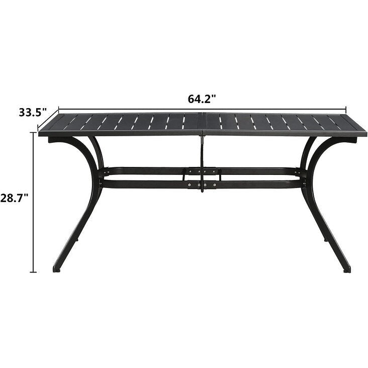 Outdoor Dining Table Top Aluminum Rectangular Patio Table