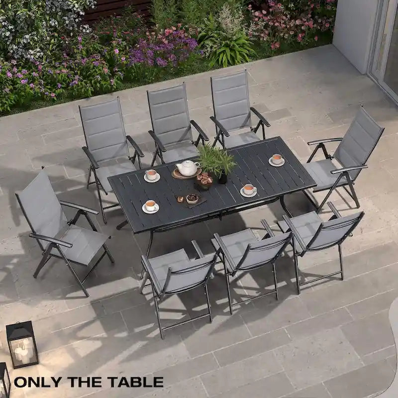 Outdoor Dining Table Top Aluminum Rectangular Patio Table