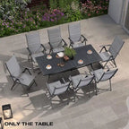 Outdoor Dining Table Top Aluminum Rectangular Patio Table