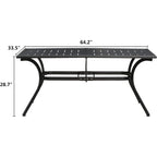Outdoor Dining Table Top Aluminum Rectangular Patio Table