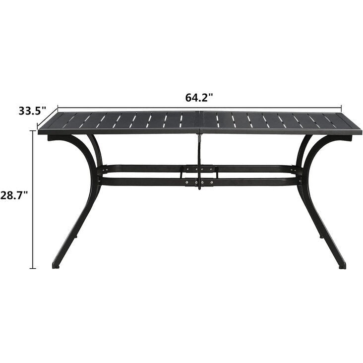 Outdoor Dining Table Top Aluminum Rectangular Patio Table