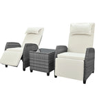 Outdoor Rattan Two-person Loveseat With Coffee Table
