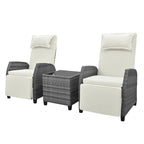 Outdoor Rattan Two-person Loveseat With Coffee Table