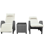 Outdoor Rattan Two-person Loveseat With Coffee Table