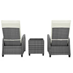 Outdoor Rattan Two-person Loveseat With Coffee Table