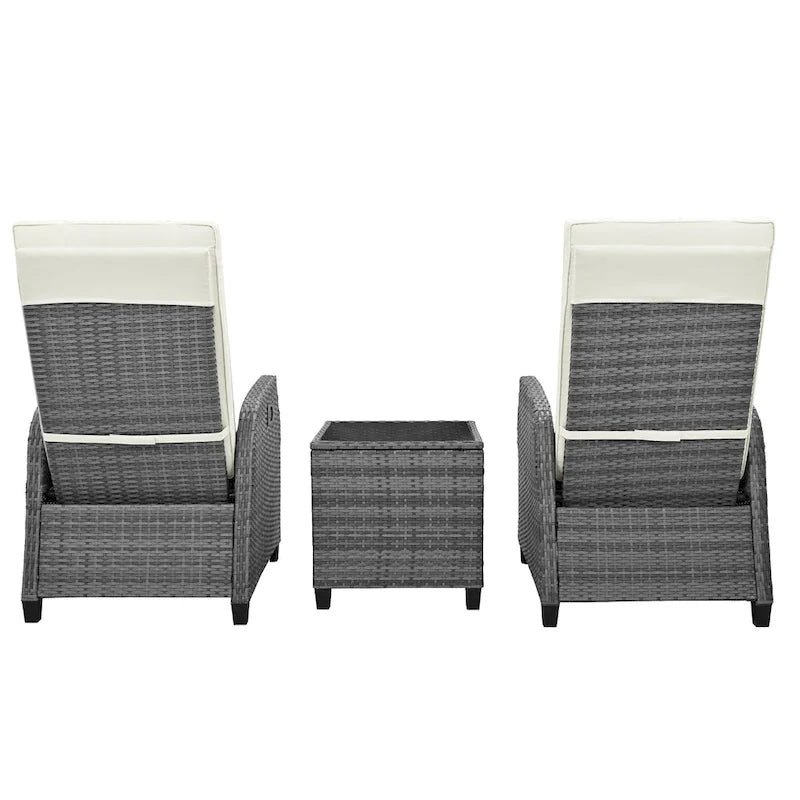 Outdoor Rattan Two-person Loveseat With Coffee Table