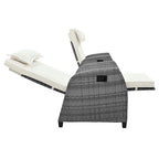 Outdoor Rattan Two-person Loveseat With Coffee Table