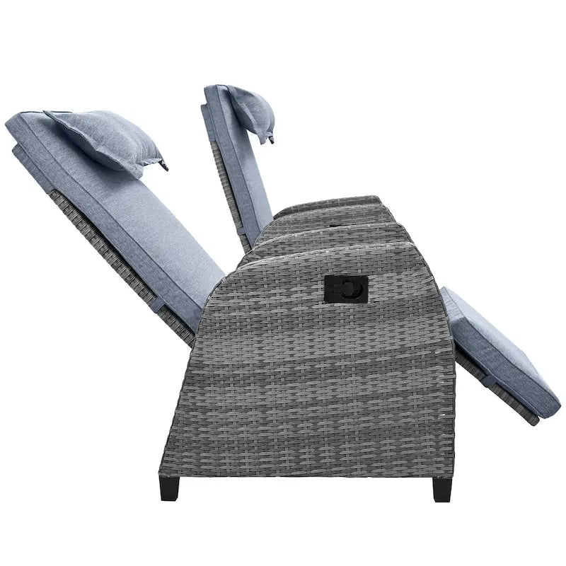 Outdoor Rattan Two-person Loveseat With Coffee Table