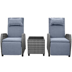 Outdoor Rattan Two-person Loveseat With Coffee Table