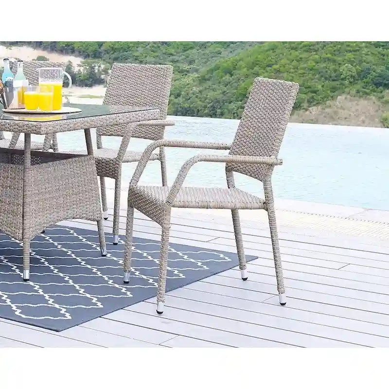 Genoa Patio Dining Armchair in Nature Tan Weave