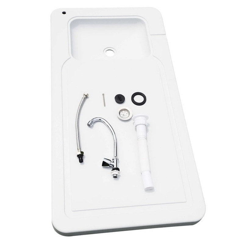 Folding Portable Fish Table with Sink Faucet - White - 23 x 37 x 45