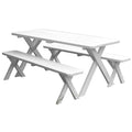 Pine 6' Cross-Leg Picnic Table with 2 Benches