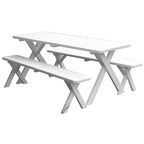 Pine 6' Cross-Leg Picnic Table with 2 Benches