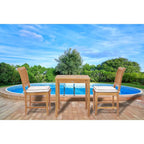 Chic Teak Florence Outdoor Teak Wood Patio Bistro Table, 27 Inch (table only)