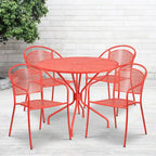 35.25-inch Round Indoor/Outdoor Steel Dining Set