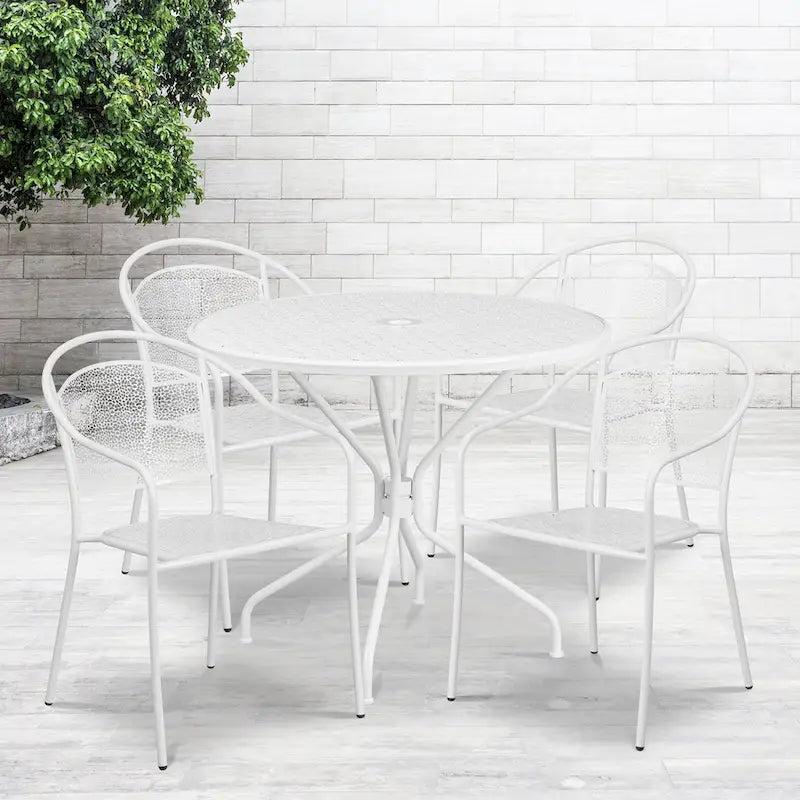 35.25-inch Round Indoor/Outdoor Steel Dining Set