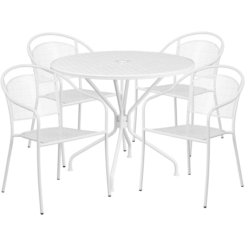 35.25-inch Round Indoor/Outdoor Steel Dining Set