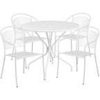 35.25-inch Round Indoor/Outdoor Steel Dining Set