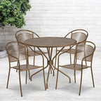 35.25-inch Round Indoor/Outdoor Steel Dining Set