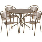 35.25-inch Round Indoor/Outdoor Steel Dining Set