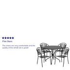 35.25-inch Round Indoor/Outdoor Steel Dining Set