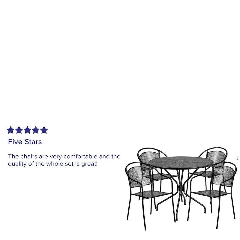 35.25-inch Round Indoor/Outdoor Steel Dining Set