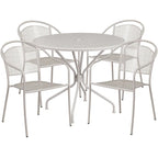 35.25-inch Round Indoor/Outdoor Steel Dining Set