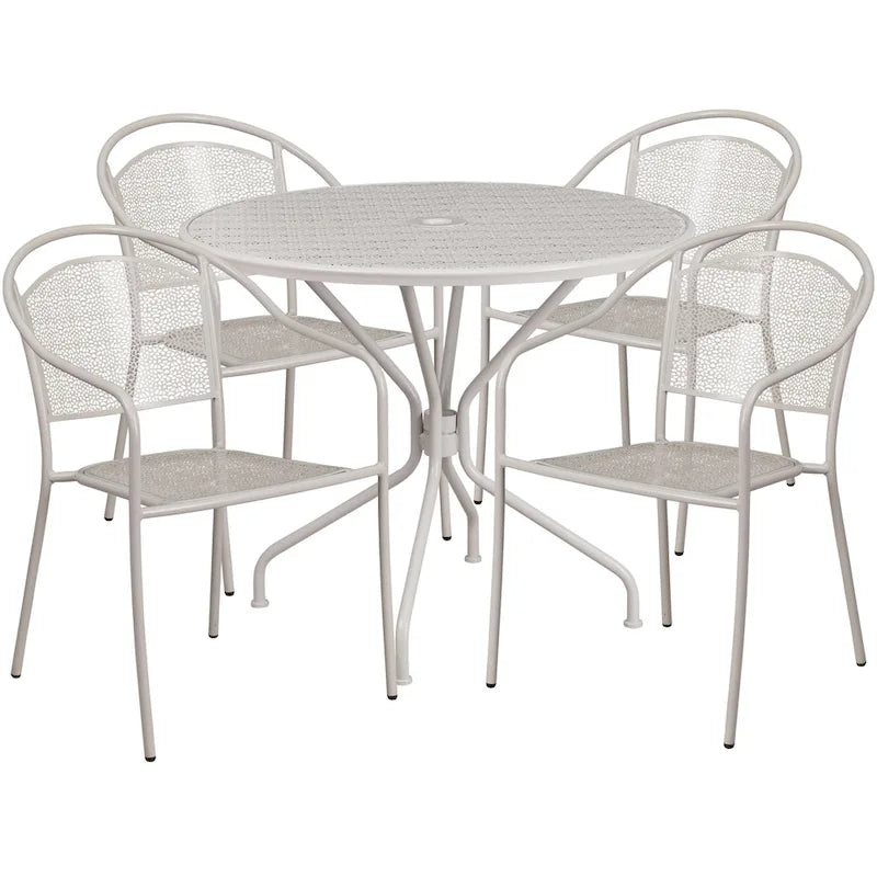 35.25-inch Round Indoor/Outdoor Steel Dining Set