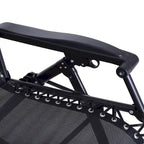 Outsunny Folding Zero Gravity Rocking Lounge Chair with Cup Holder Tray - Black