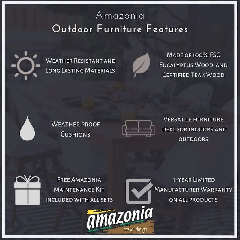 Amazonia Teak 11-piece Extendable Patio Dining Set with Cushions - 11 Piece