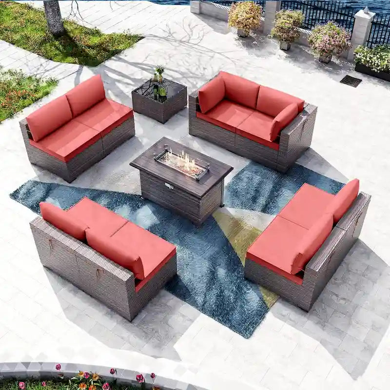 Outdoor Patio Furniture with Fire Pit Table