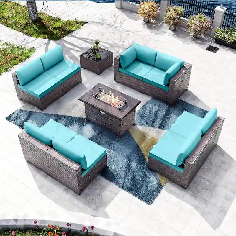 Outdoor Patio Furniture with Fire Pit Table