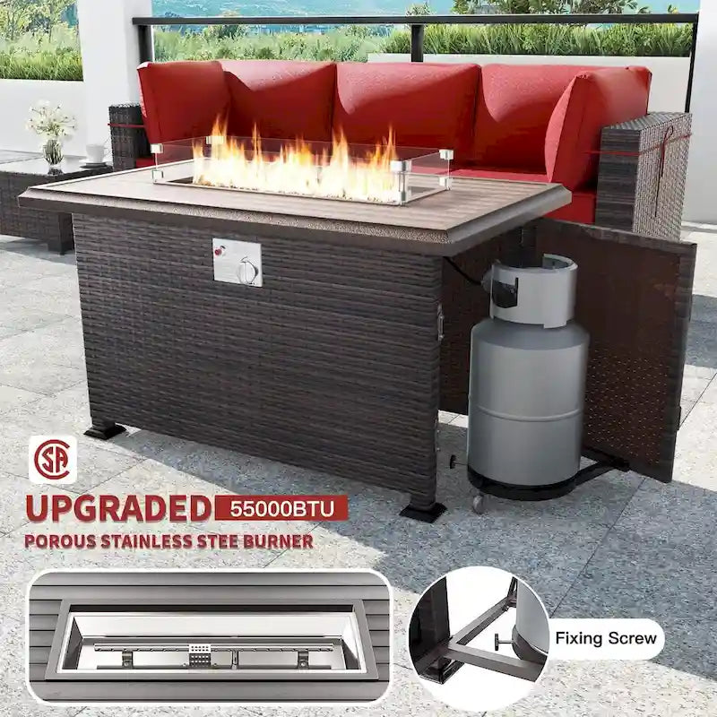 Outdoor Patio Furniture with Fire Pit Table