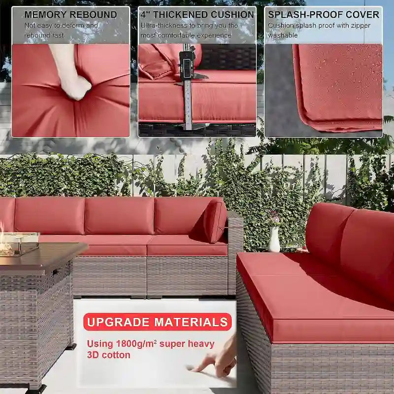 Outdoor Patio Furniture with Fire Pit Table