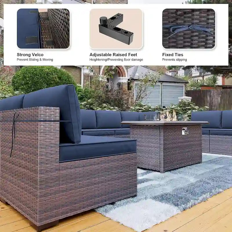 Outdoor Patio Furniture with Fire Pit Table