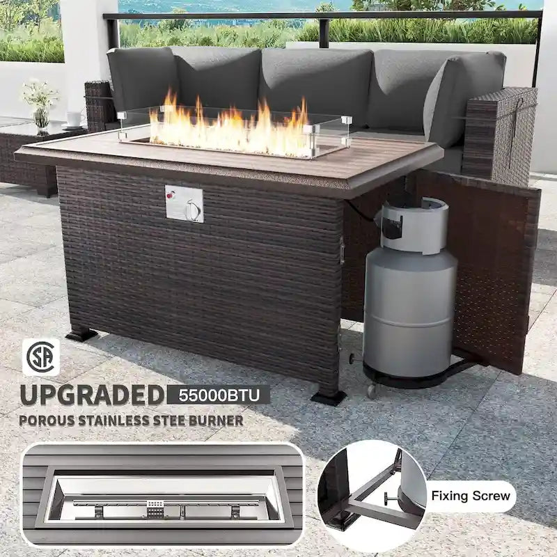 Outdoor Patio Furniture with Fire Pit Table