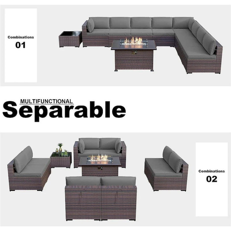 Outdoor Patio Furniture with Fire Pit Table