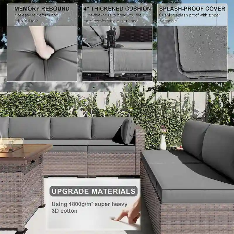 Outdoor Patio Furniture with Fire Pit Table