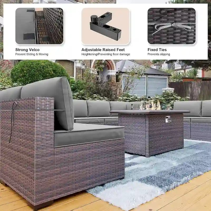 Outdoor Patio Furniture with Fire Pit Table
