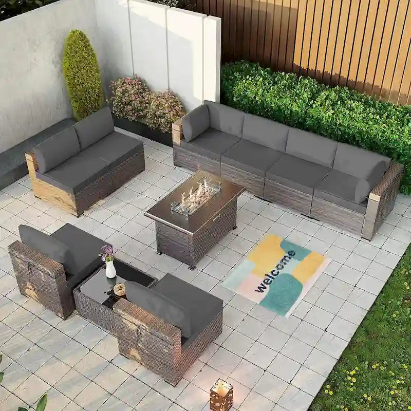 Outdoor Patio Furniture with Fire Pit Table