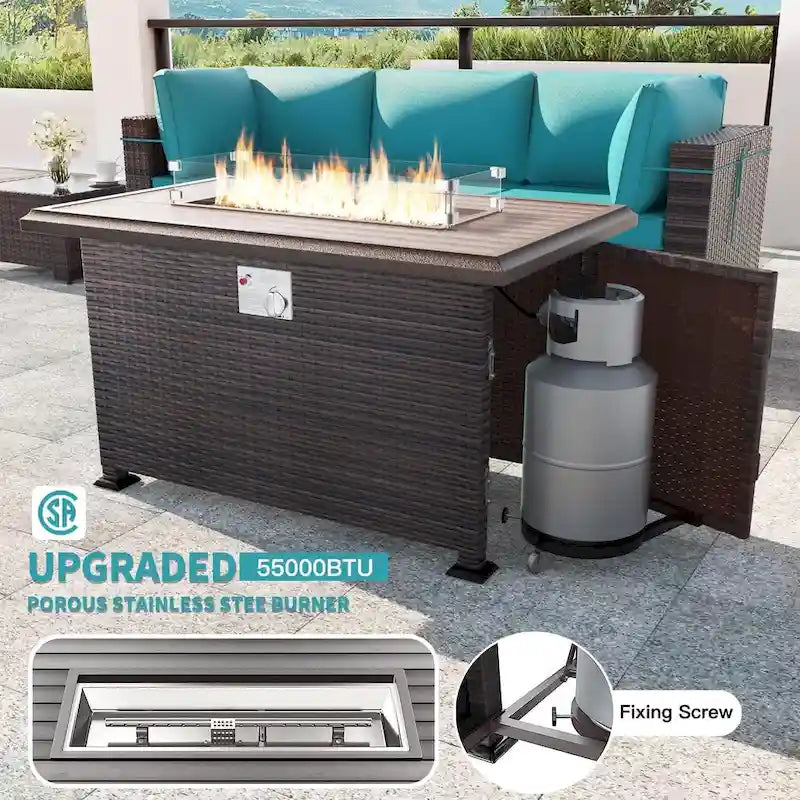 Outdoor Patio Furniture with Fire Pit Table