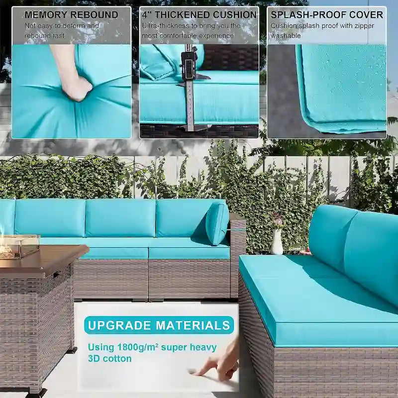 Outdoor Patio Furniture with Fire Pit Table