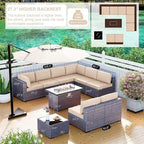 Outdoor Patio Furniture with Fire Pit Table