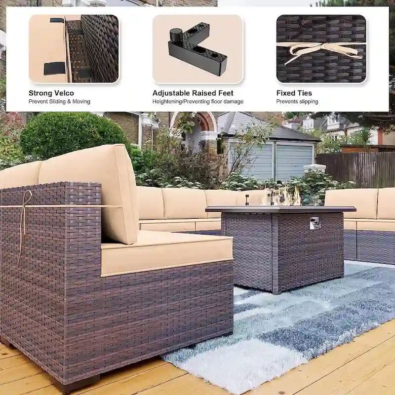 Outdoor Patio Furniture with Fire Pit Table
