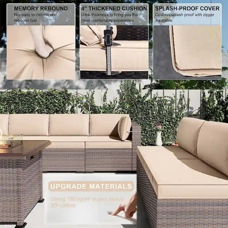 Outdoor Patio Furniture with Fire Pit Table