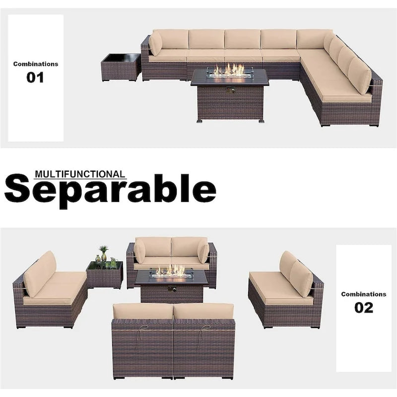 Outdoor Patio Furniture with Fire Pit Table