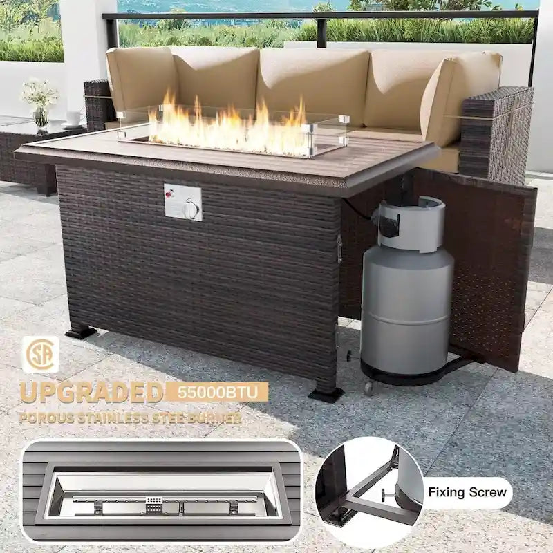 Outdoor Patio Furniture with Fire Pit Table