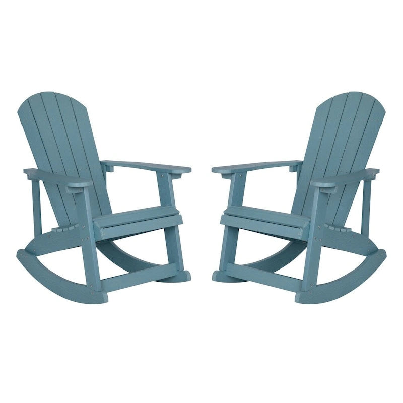 Adirondack Poly Resin Rocking Chairs for Indoor/Outdoor Use - 2 Pack