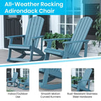 Adirondack Poly Resin Rocking Chairs for Indoor/Outdoor Use - 2 Pack